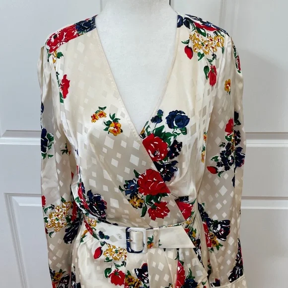 Tea Rose Ruffle Silk Belted Wrap Dress from TORY BURCH - Picture 8 of 16
